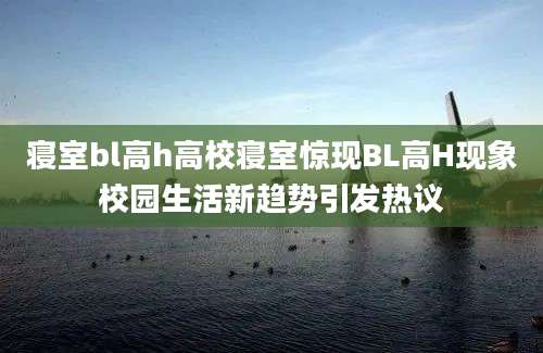 寝室bl高h高校寝室惊现BL高H现象校园生活新趋势引发热议