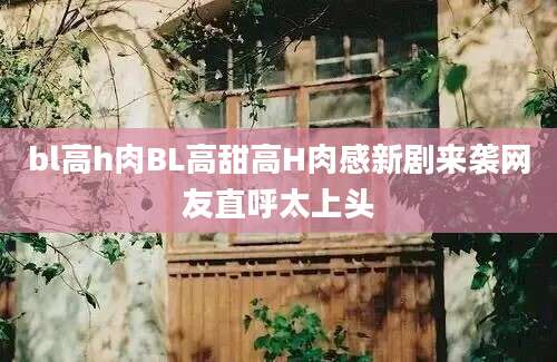 bl高h肉BL高甜高H肉感新剧来袭网友直呼太上头