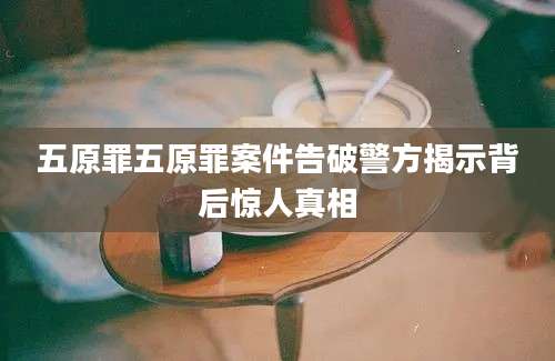 五原罪五原罪案件告破警方揭示背后惊人真相