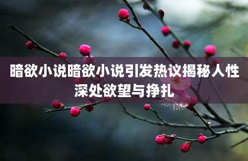 暗欲小说暗欲小说引发热议揭秘人性深处欲望与挣扎