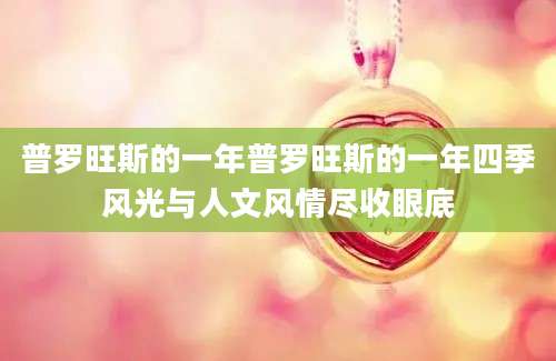 普罗旺斯的一年普罗旺斯的一年四季风光与人文风情尽收眼底