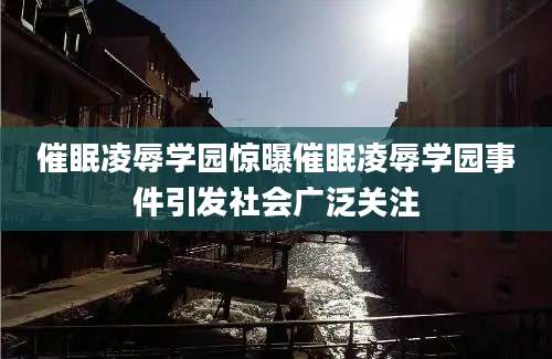 催眠凌辱学园惊曝催眠凌辱学园事件引发社会广泛关注