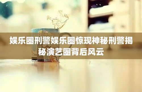 娱乐圈刑警娱乐圈惊现神秘刑警揭秘演艺圈背后风云