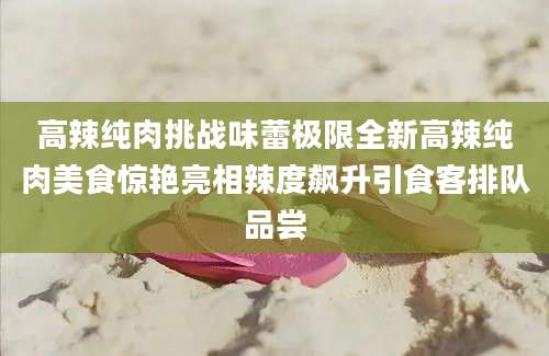 高辣纯肉挑战味蕾极限全新高辣纯肉美食惊艳亮相辣度飙升引食客排队品尝