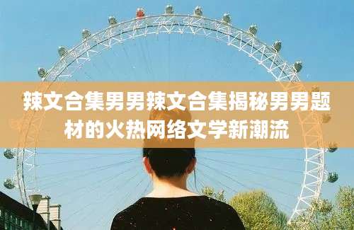 辣文合集男男辣文合集揭秘男男题材的火热网络文学新潮流