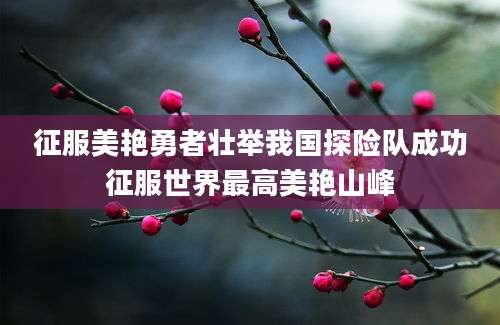 征服美艳勇者壮举我国探险队成功征服世界最高美艳山峰