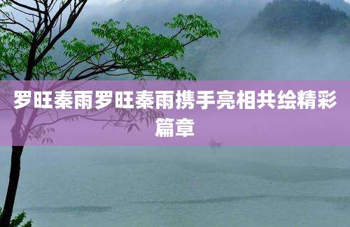 罗旺秦雨罗旺秦雨携手亮相共绘精彩篇章
