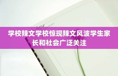 学校辣文学校惊现辣文风波学生家长和社会广泛关注