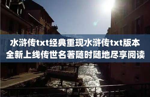 水浒传txt经典重现水浒传txt版本全新上线传世名著随时随地尽享阅读