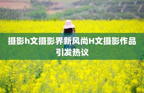摄影h文摄影界新风尚H文摄影作品引发热议