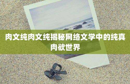 肉文纯肉文纯揭秘网络文学中的纯真肉欲世界