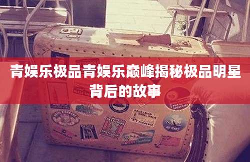 青娱乐极品青娱乐巅峰揭秘极品明星背后的故事
