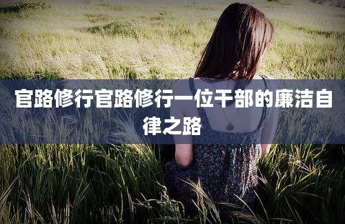 官路修行官路修行一位干部的廉洁自律之路