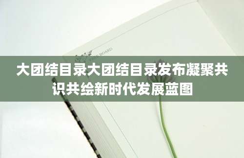 大团结目录大团结目录发布凝聚共识共绘新时代发展蓝图
