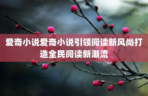 爱奇小说爱奇小说引领阅读新风尚打造全民阅读新潮流