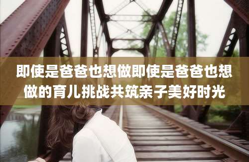 即使是爸爸也想做即使是爸爸也想做的育儿挑战共筑亲子美好时光