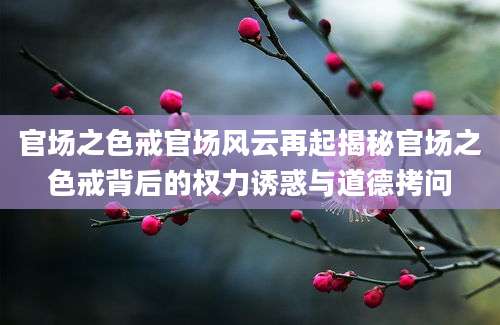 官场之色戒官场风云再起揭秘官场之色戒背后的权力诱惑与道德拷问