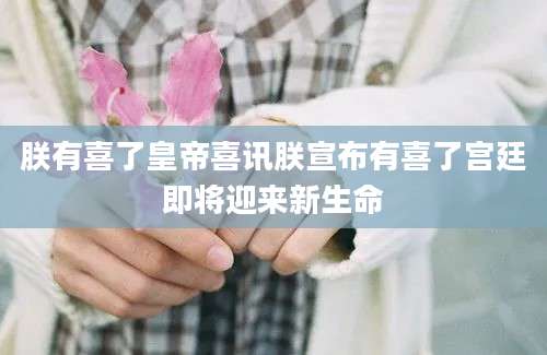 朕有喜了皇帝喜讯朕宣布有喜了宫廷即将迎来新生命