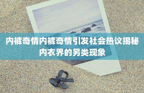 内裤奇情内裤奇情引发社会热议揭秘内衣界的另类现象