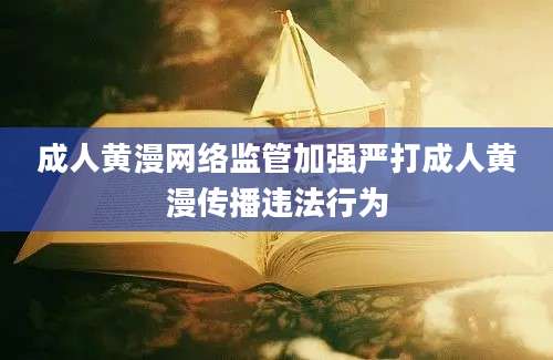 成人黄漫网络监管加强严打成人黄漫传播违法行为