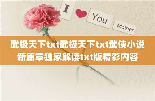 武极天下txt武极天下txt武侠小说新篇章独家解读txt版精彩内容