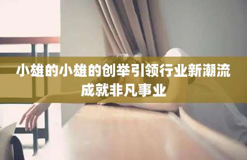 小雄的小雄的创举引领行业新潮流成就非凡事业