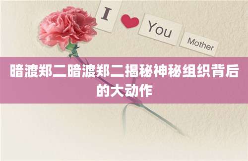 暗渡郑二暗渡郑二揭秘神秘组织背后的大动作