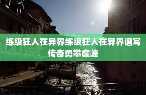 练级狂人在异界练级狂人在异界谱写传奇勇攀巅峰