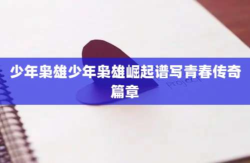 少年枭雄少年枭雄崛起谱写青春传奇篇章