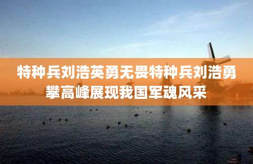 特种兵刘浩英勇无畏特种兵刘浩勇攀高峰展现我国军魂风采