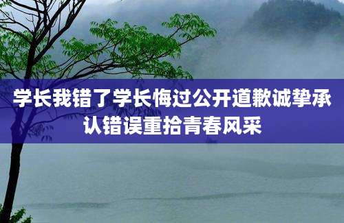 学长我错了学长悔过公开道歉诚挚承认错误重拾青春风采