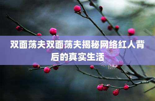 双面荡夫双面荡夫揭秘网络红人背后的真实生活