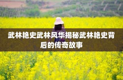 武林艳史武林风华揭秘武林艳史背后的传奇故事