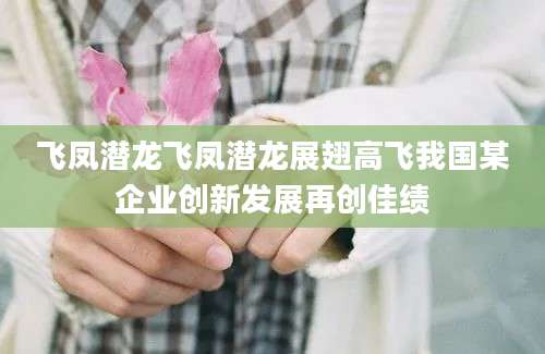 飞凤潜龙飞凤潜龙展翅高飞我国某企业创新发展再创佳绩