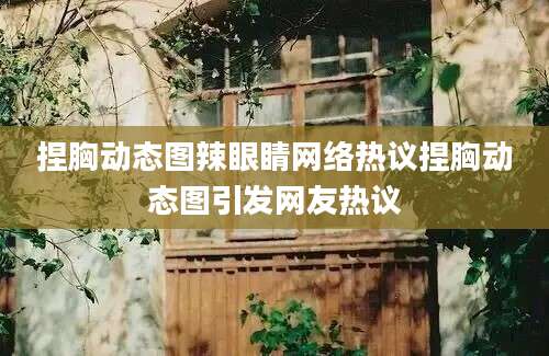 捏胸动态图辣眼睛网络热议捏胸动态图引发网友热议