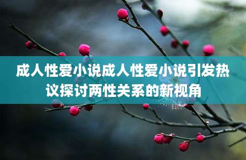 成人性爱小说成人性爱小说引发热议探讨两性关系的新视角