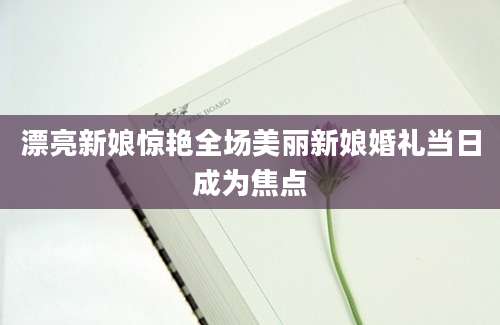 漂亮新娘惊艳全场美丽新娘婚礼当日成为焦点
