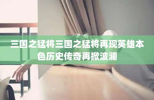 三国之猛将三国之猛将再现英雄本色历史传奇再掀波澜
