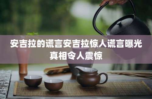 安吉拉的谎言安吉拉惊人谎言曝光真相令人震惊