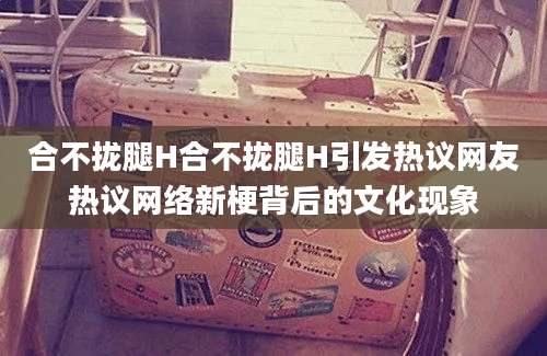合不拢腿H合不拢腿H引发热议网友热议网络新梗背后的文化现象