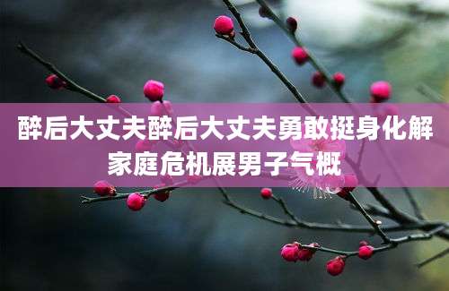 醉后大丈夫醉后大丈夫勇敢挺身化解家庭危机展男子气概