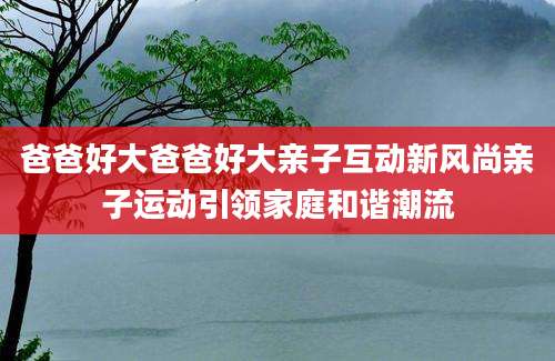 爸爸好大爸爸好大亲子互动新风尚亲子运动引领家庭和谐潮流