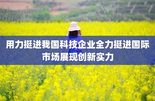 用力挺进我国科技企业全力挺进国际市场展现创新实力
