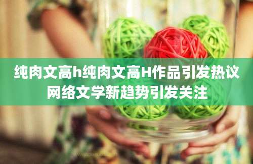 纯肉文高h纯肉文高H作品引发热议网络文学新趋势引发关注