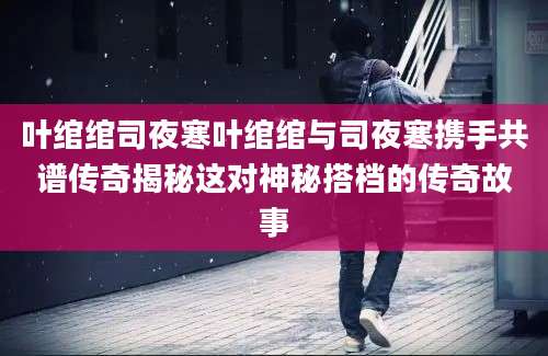 叶绾绾司夜寒叶绾绾与司夜寒携手共谱传奇揭秘这对神秘搭档的传奇故事