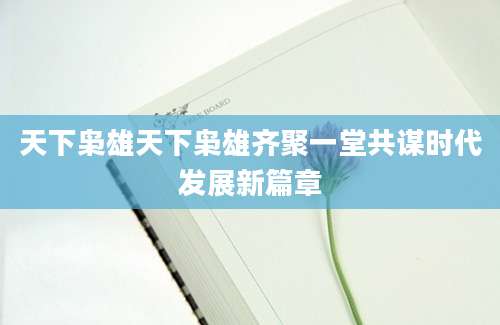 天下枭雄天下枭雄齐聚一堂共谋时代发展新篇章