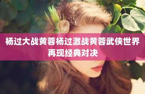 杨过大战黄蓉杨过激战黄蓉武侠世界再现经典对决