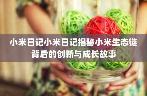 小米日记小米日记揭秘小米生态链背后的创新与成长故事