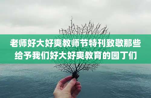 老师好大好爽教师节特刊致敬那些给予我们好大好爽教育的园丁们