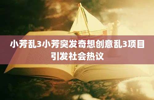 小芳乱3小芳突发奇想创意乱3项目引发社会热议